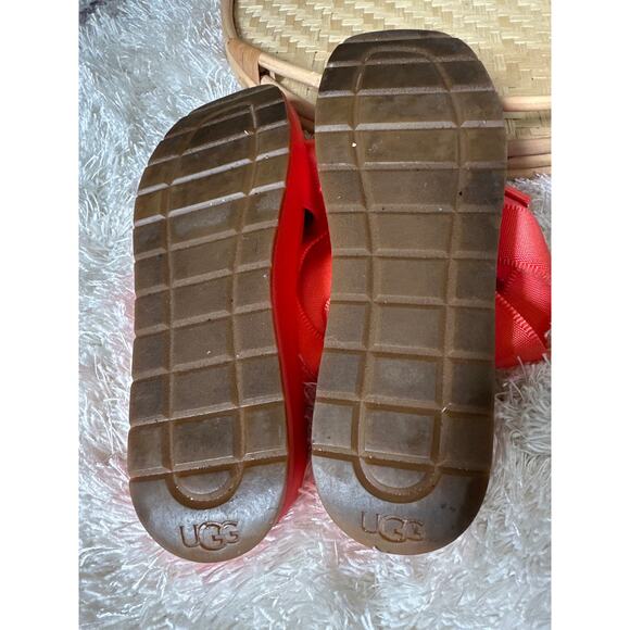 UGG Lenox Orange Coral Platform Ankle Strap Sandals Size 8 - Picture 7 of 10